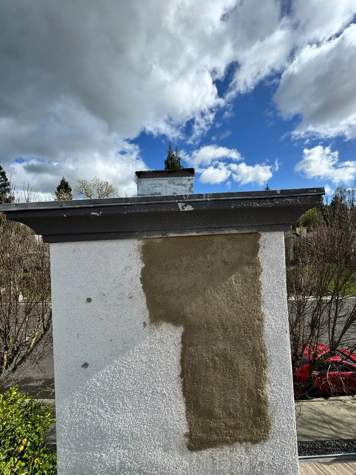 Exterior wall repaired after structural bee removal